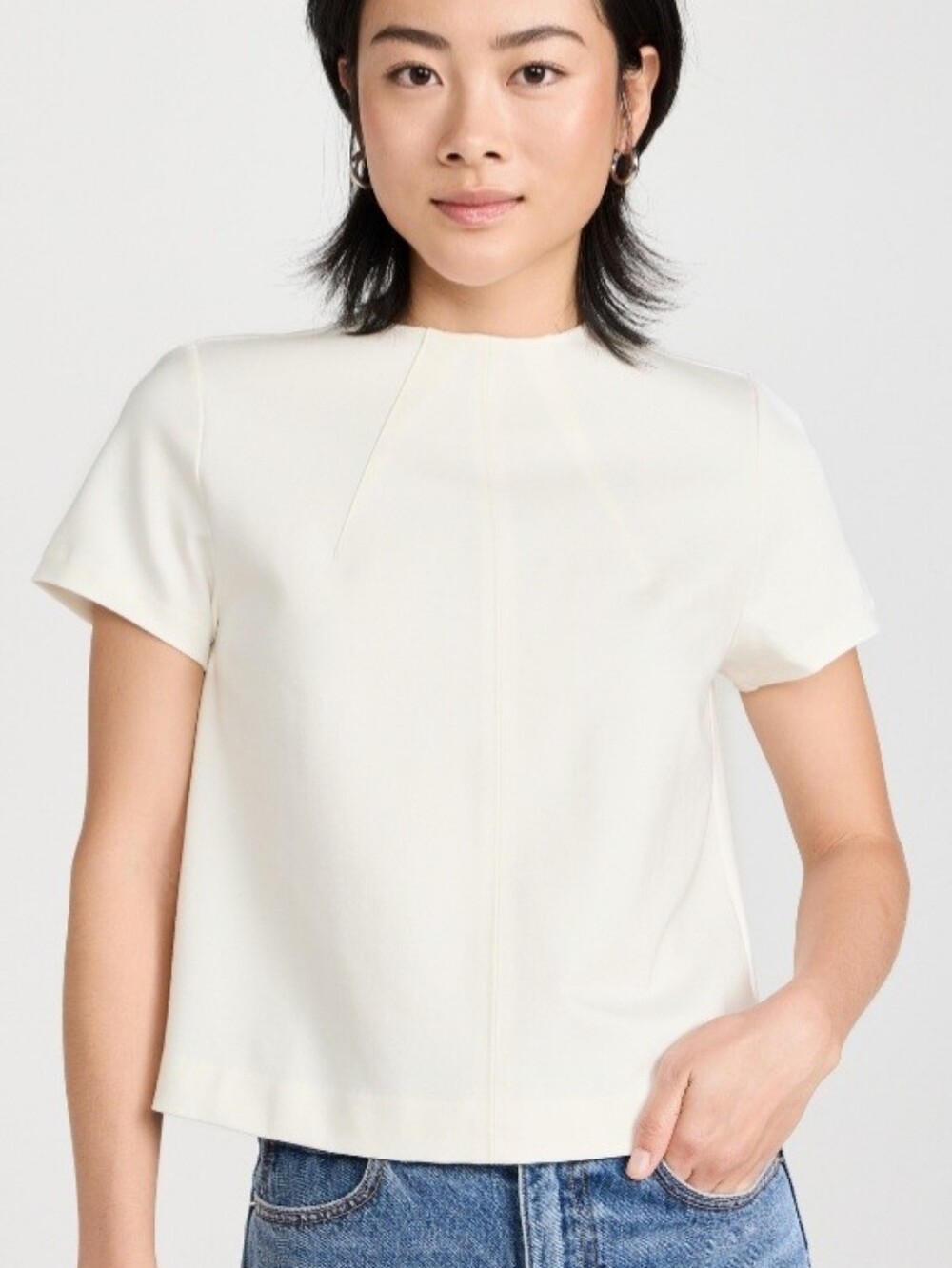 Spanx The Perfect Funnel Top Powder Ivory Size Medium NEW NWT Short Sleeve
